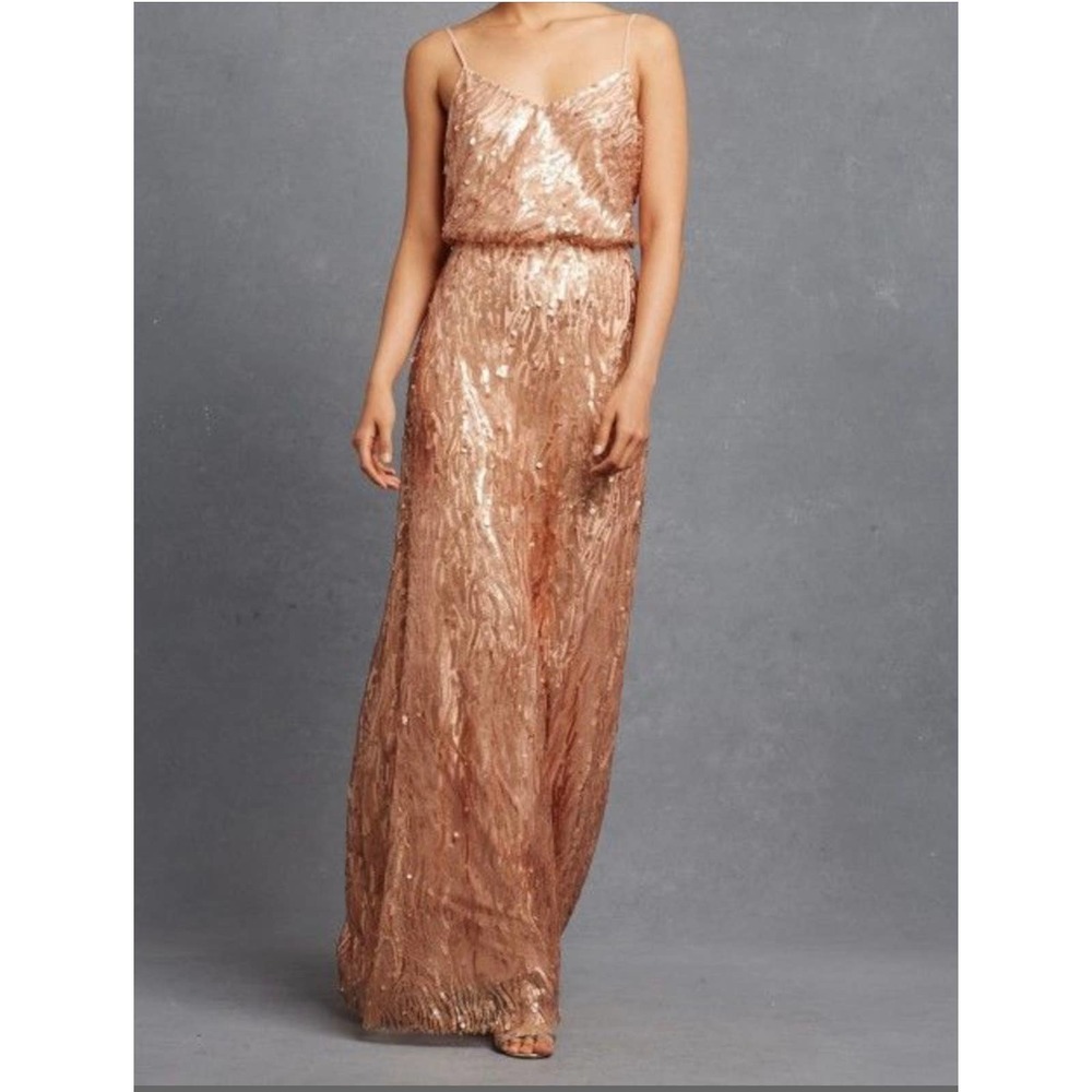 Rose Gold Sequin Maxi Party Bridesmaid 2